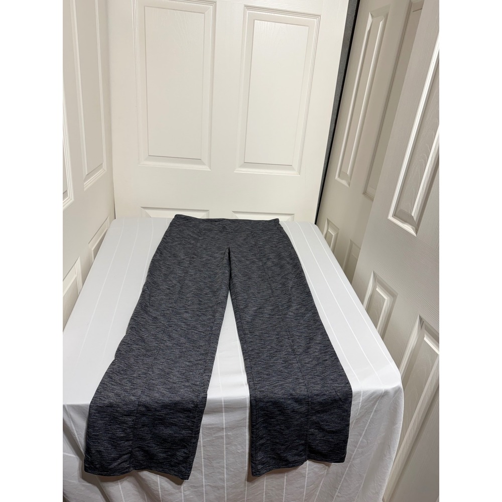 Athleta Womens XL Space Dye Wide Leg Yoga Pants Gray Supplex Spandex